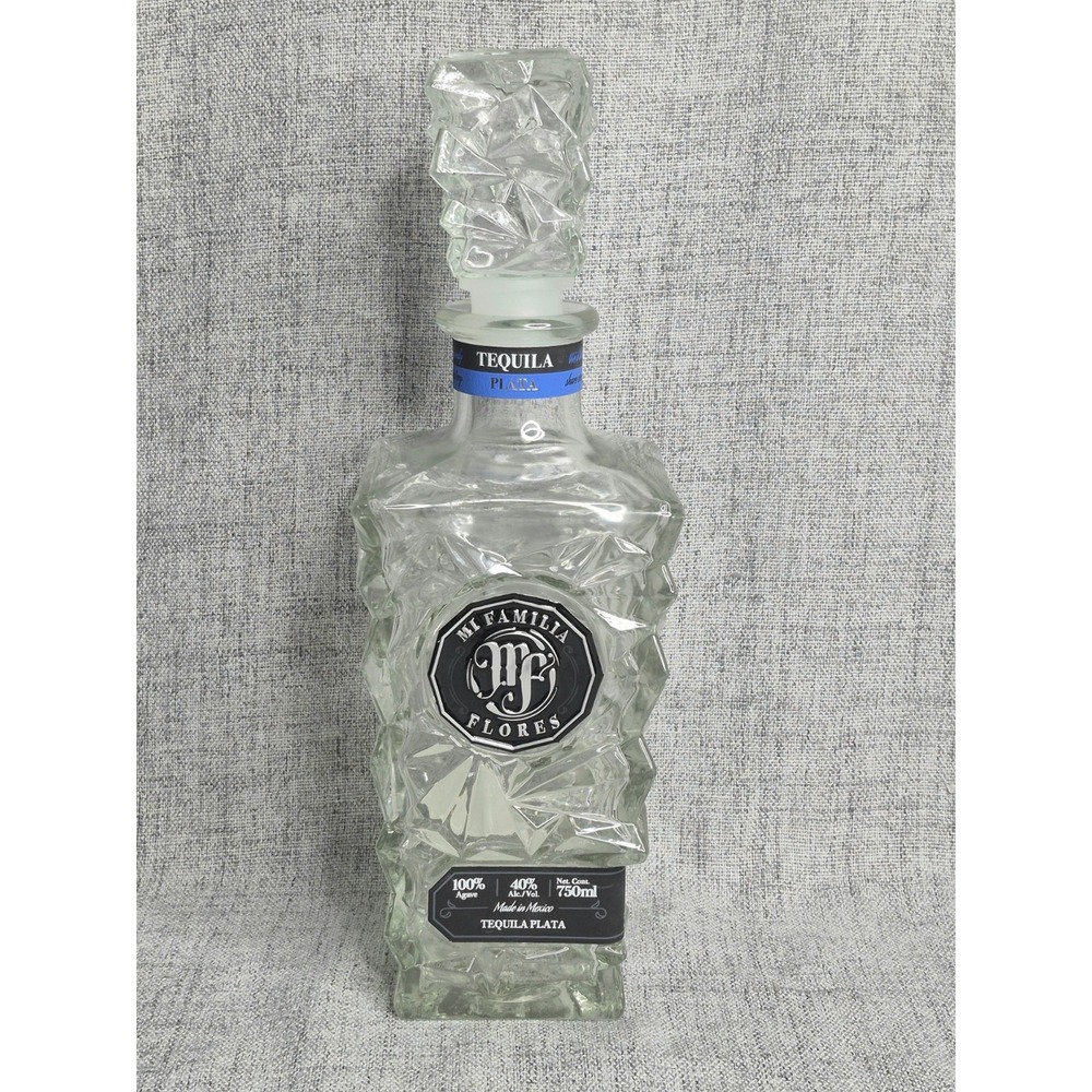 Mi Familia Flores Tequila 750ml Bottle & Shot Glass Topper EMPTY Craft Display